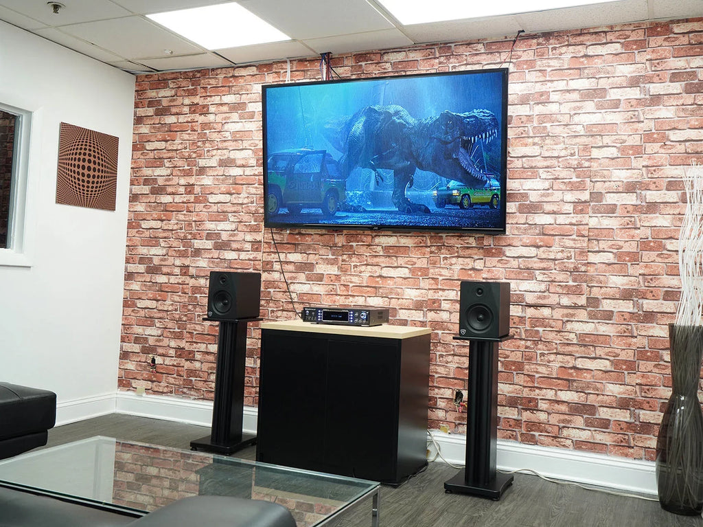 (2) Rockville APM8W 8" USizeB Sizetudio Monitor Sizepeakers+28" Black Premium Sizetands