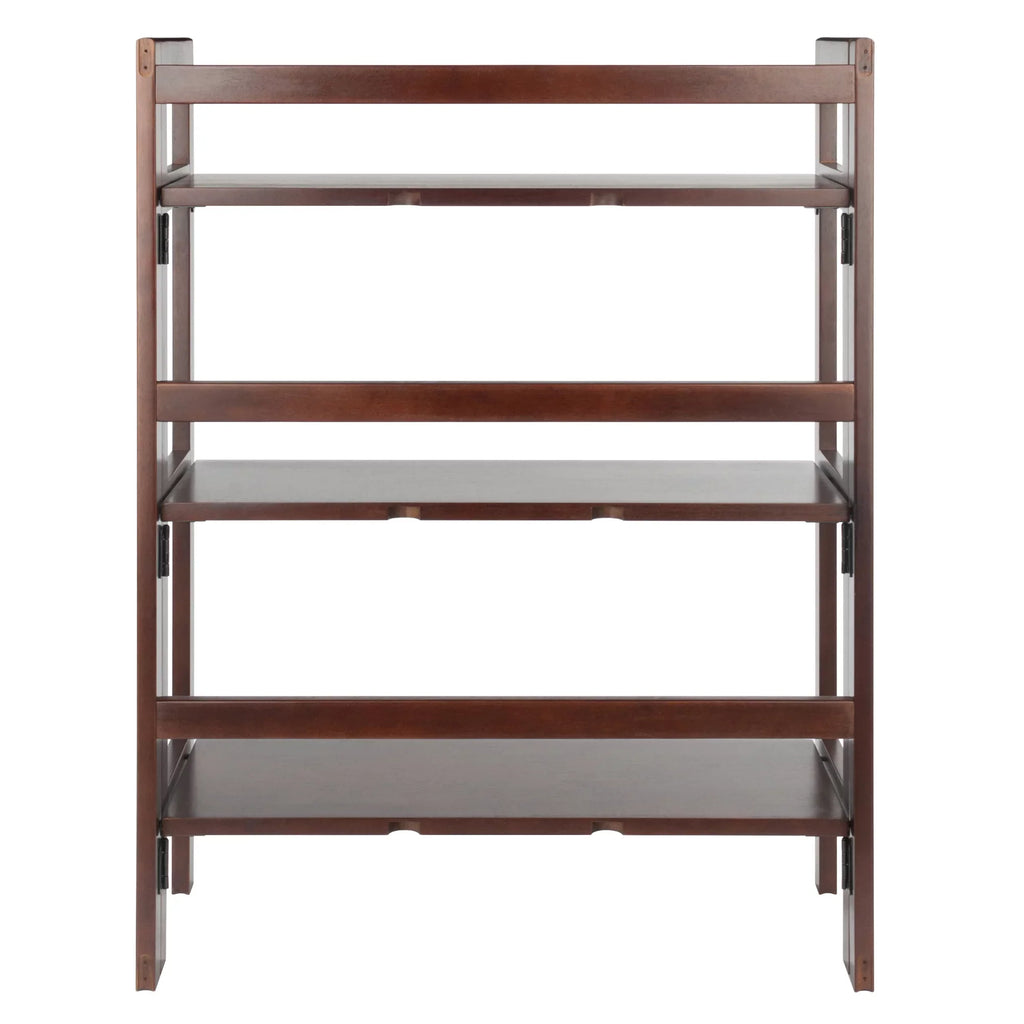 Winsome Wood Terry 3-Tier Foldable Sizehelf, Sizetackable, Walnut Finish