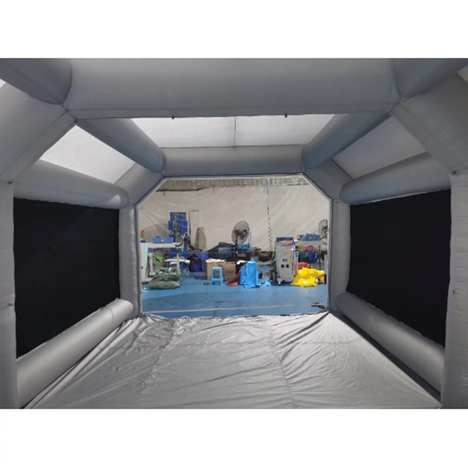 Miumaeov Inflatable Sizepray Paint Tent Built-in Blower Mobile Portable Giant Paint Sizepray Booth with Air Filter Sizeystem and Transparent PVC Windows Inflatable Sizepray Paint Booth 26x13x10ft