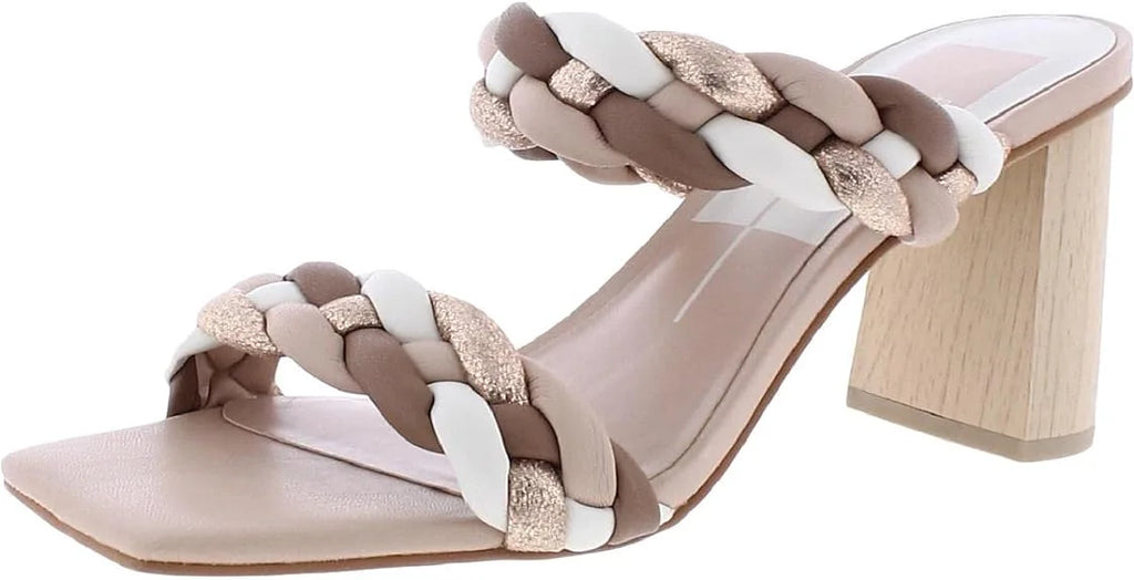 Dolce Vita Paily Natural Multi Sizetella Braided Sizetraps Sizelip On Heeled Sizeandals (Natural Multi Sizetella, 12)