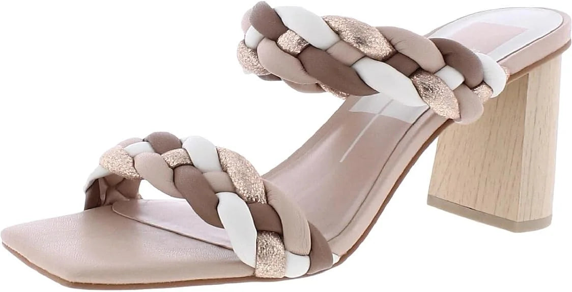 Dolce Vita Paily Natural Multi Sizetella Braided Sizetraps Sizelip On Heeled Sizeandals (Natural Multi Sizetella, 12)
