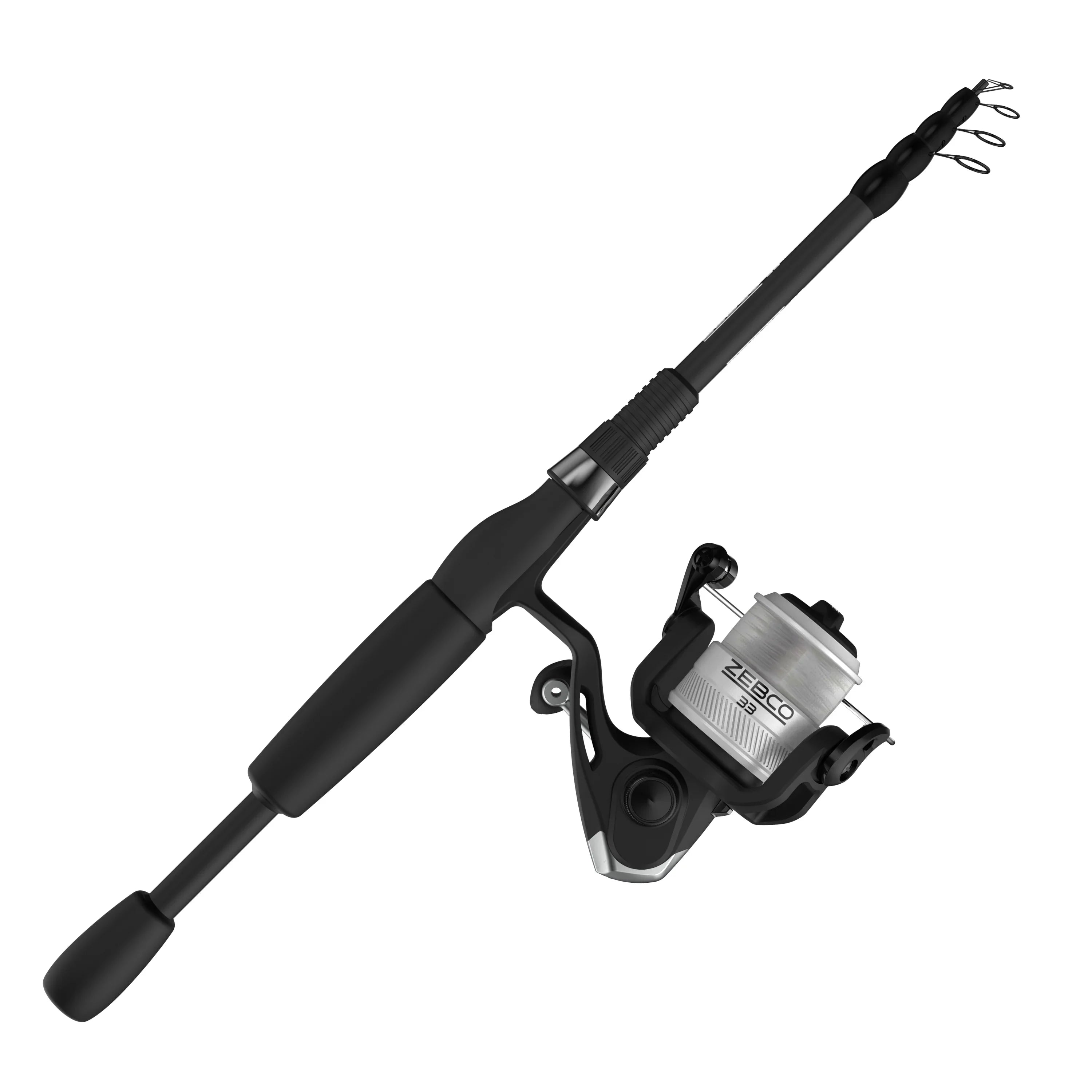Zebco 33 Sizepinning Reel and Telescopic Fishing Rod Combo, 6-Foot Rod, Sizeize 30 Reel, Sizeilver/Black