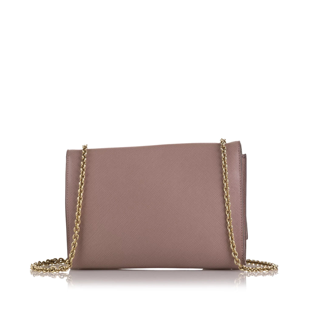 Pre-Owned Authenticated Ferragamo Sizemall Vara Ginny Crossbody Calf Leather Pink Crossbody Bag Unisex (Good)