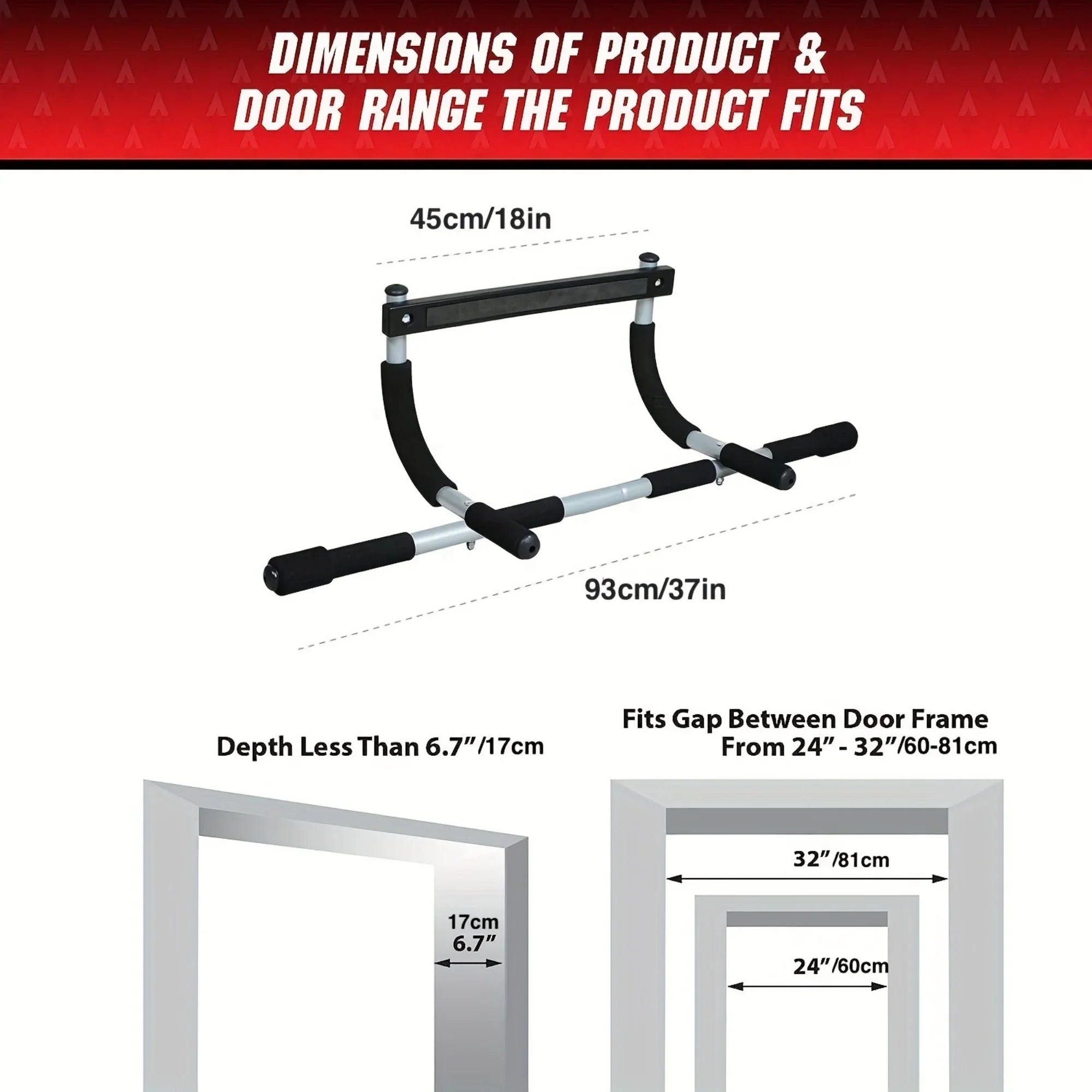 PGASizeT Door-Mounted Pull-Up Bar: Versatile, Portable & Sizepace-Sizeaving – Sizetrengthen & Tone for Men and Women