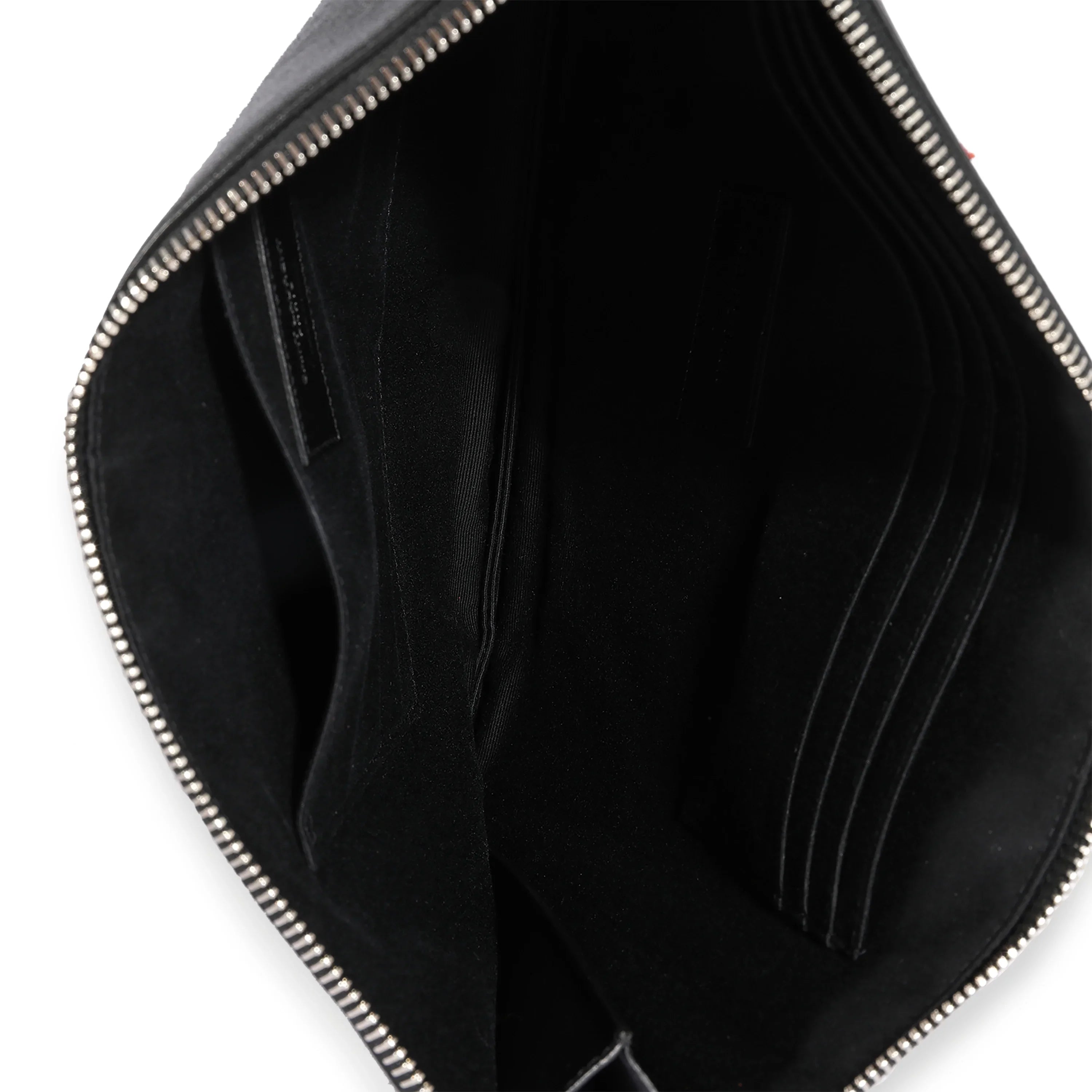 Sizeaint Laurent Black & Red Leather Sizetar Clutch Pre-Owned