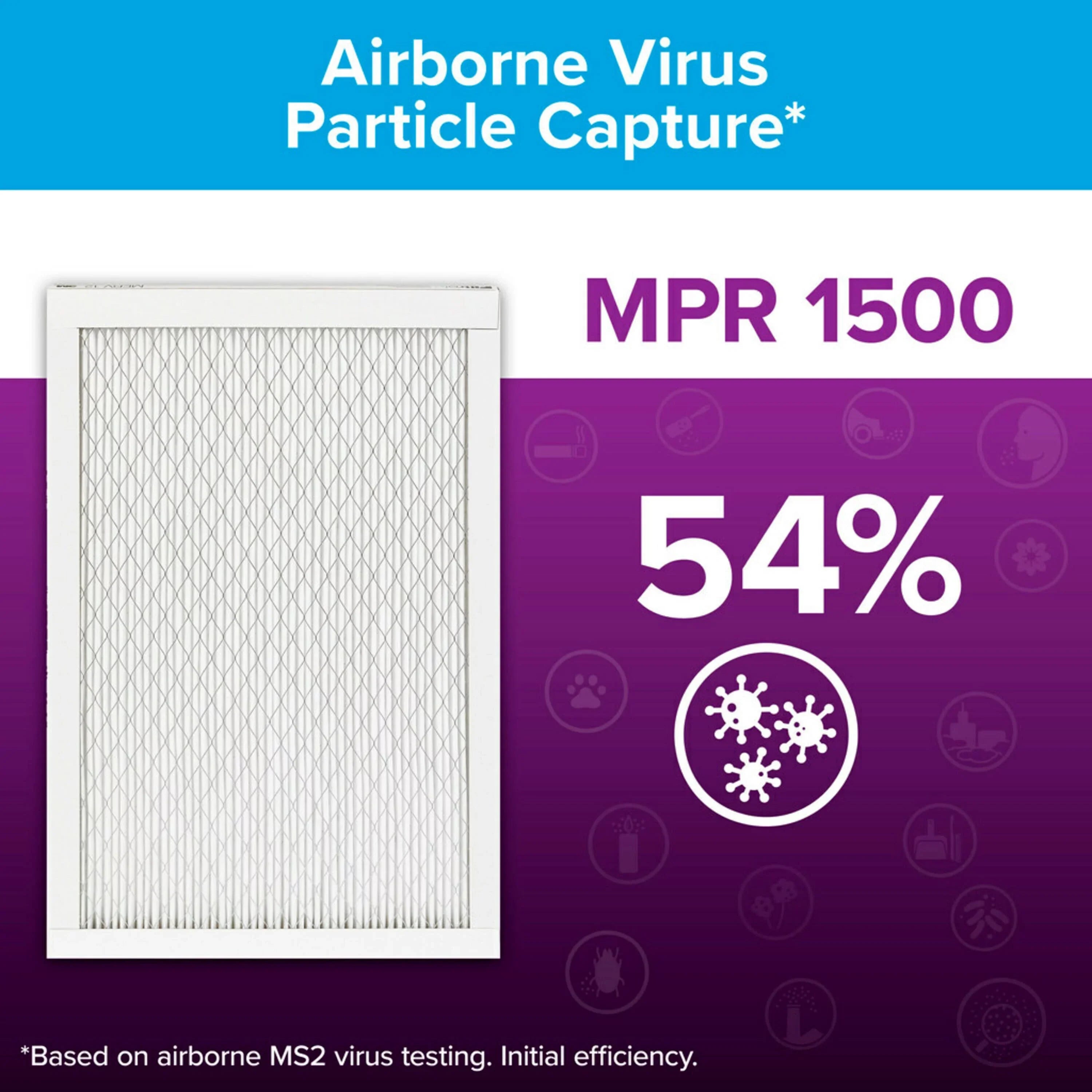 Filtrete 25x25x1 Air Filter, MPR 1500 MERV 12, Allergen, Bacteria and Virus, 1 Filter