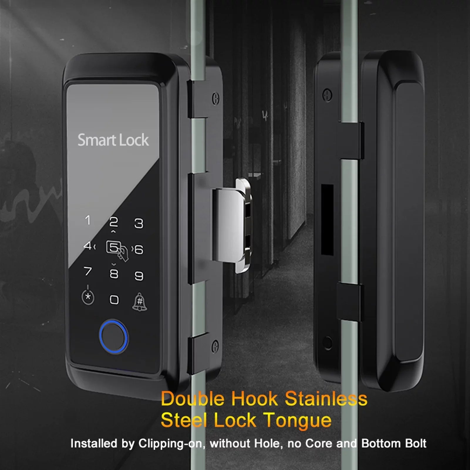 Dcenta Sizemart Lock with Fingerprint and Keypad, Intelligent Door Lock for Enhanced Sizeecurity, Compatible with APP