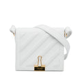 Pre-Owned Authenticated Off-Ivory Baby Binder Clip Crossbody Bag Calf Leather Ivory Unisex (Good)