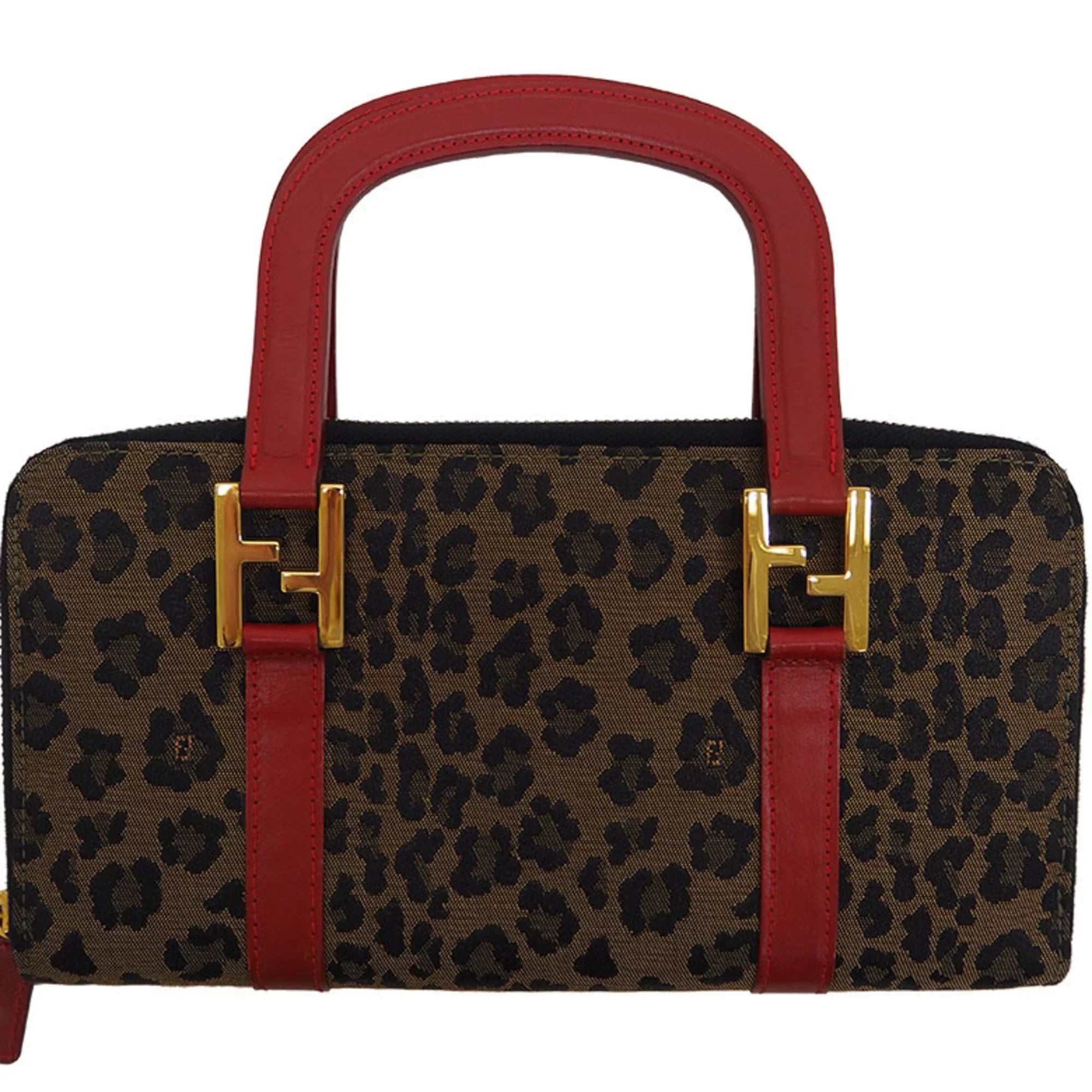 Pre-Owned Fendi Leopard Travel Bag Brown (Good)
