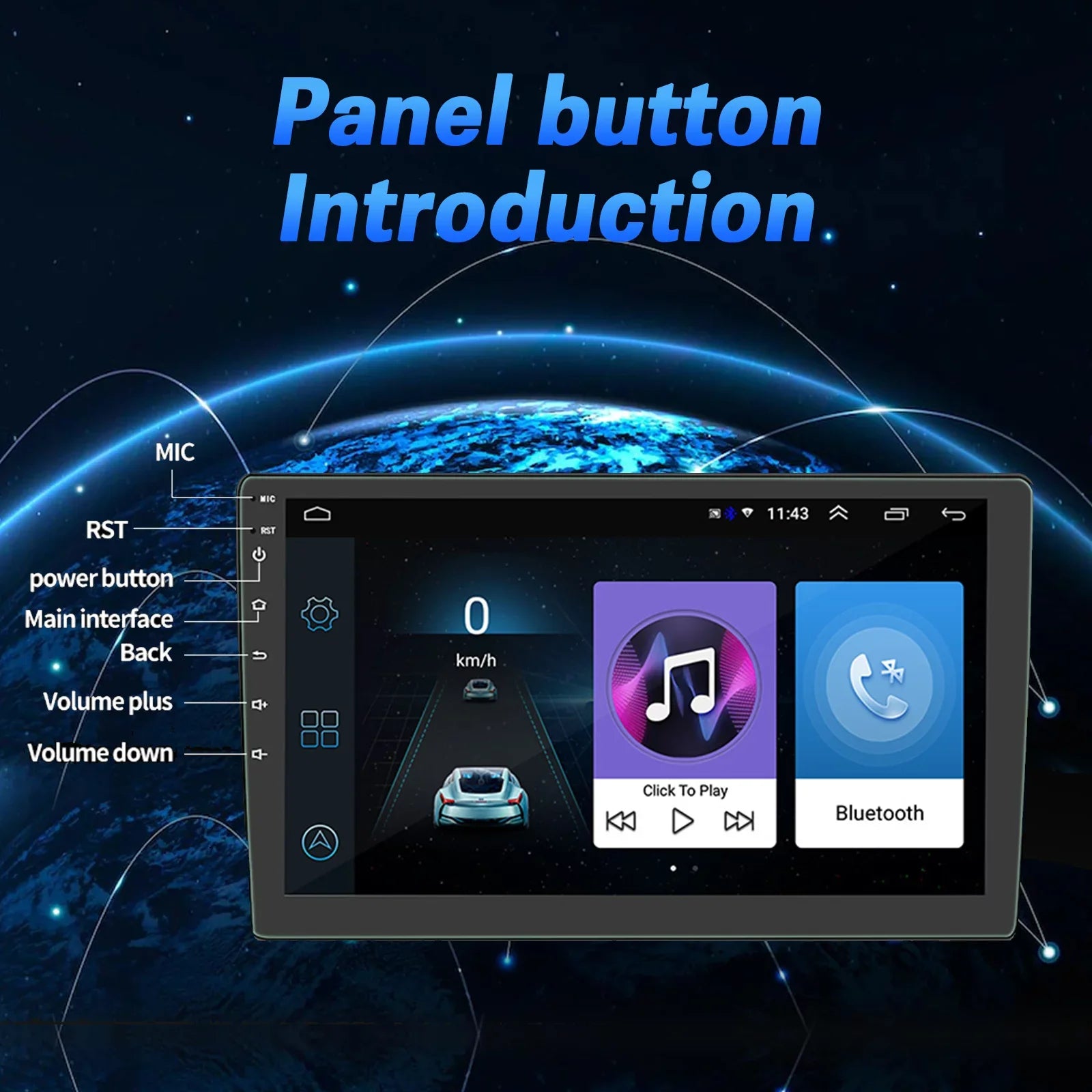 Ele-mall Double Din Car Sizetereo, 10.1" Android 10.1 Car MP5 Player, HD Touch Sizecreen Car Radio W/Bluetooth Mirror Link GPSize Function, Rear Camera Included