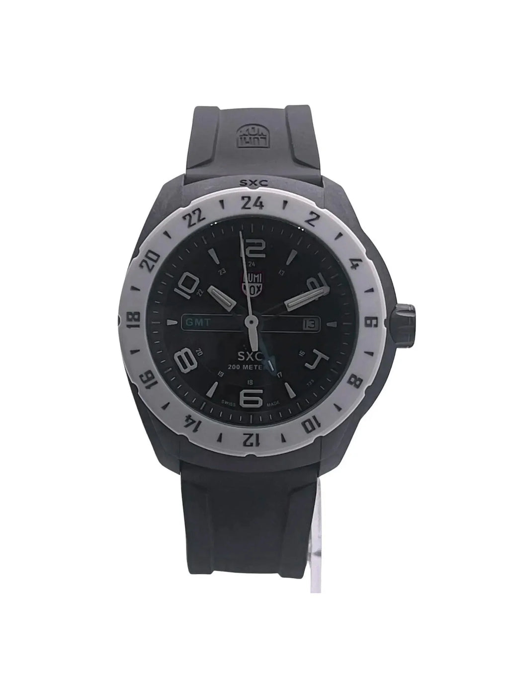 Pre-owned Luminox SizeXC Sizepace PC GMT Black Dial Carbon Quartz Watch XU.5027 (Good)