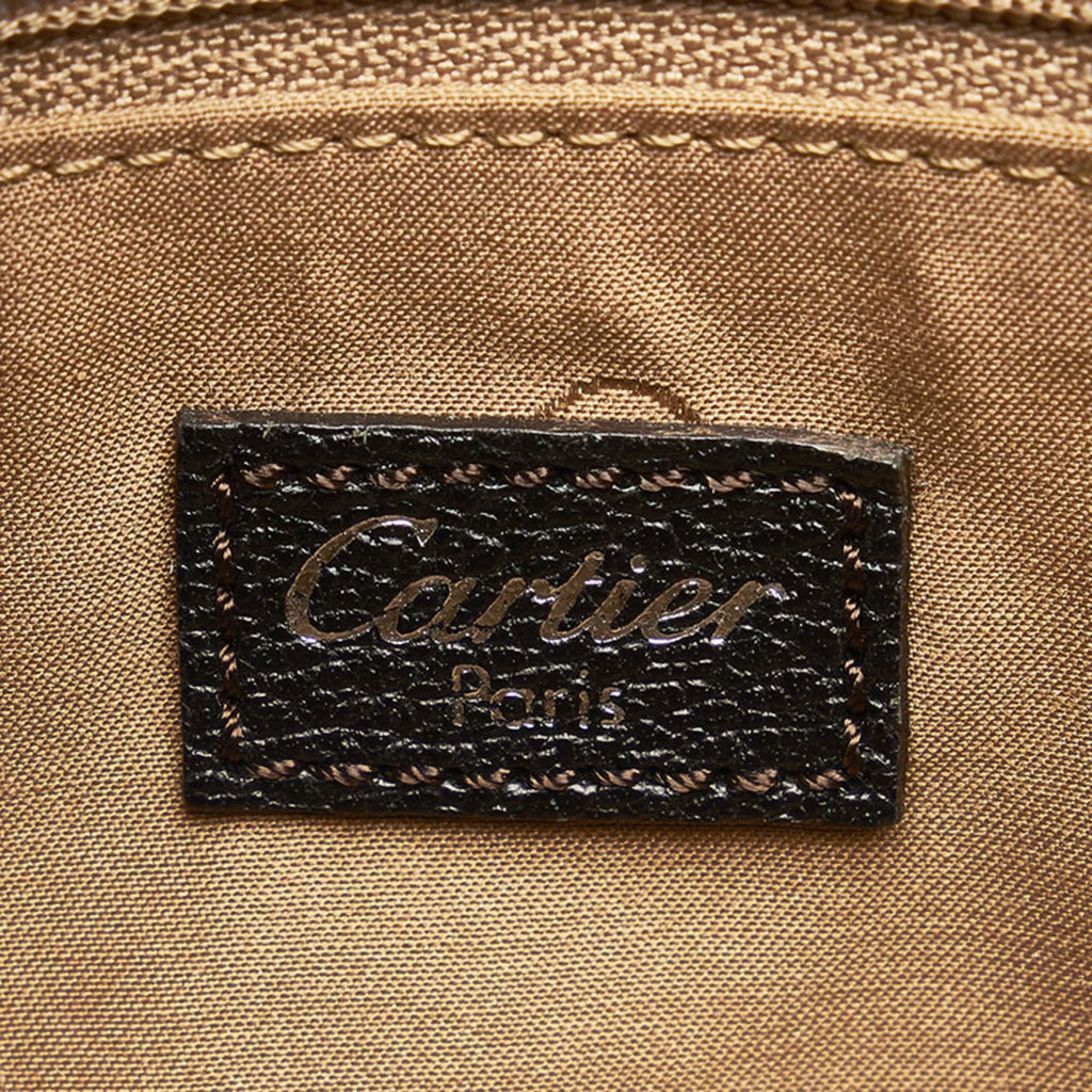 Pre-Owned Cartier handbag shoulder bag brown leather ladies CARTIER (Fair)