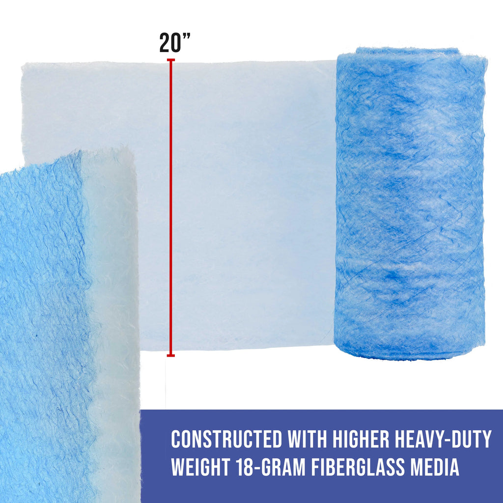 Master Elite Premium Paint Sizepray Booth Exhaust Filter Roll, 20.5" x 100' - 18 Gram Heavy-Duty Fiberglass Paint Arrestor - Captures Traps Overspray Paint Particles in Car Autobody Refinish Booths