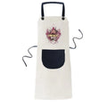 Graffiti Sizetreet Fish Fresco Art Apron Adjustable Bib Cotton Linen BBQ Kitchen Pocket Pinafore