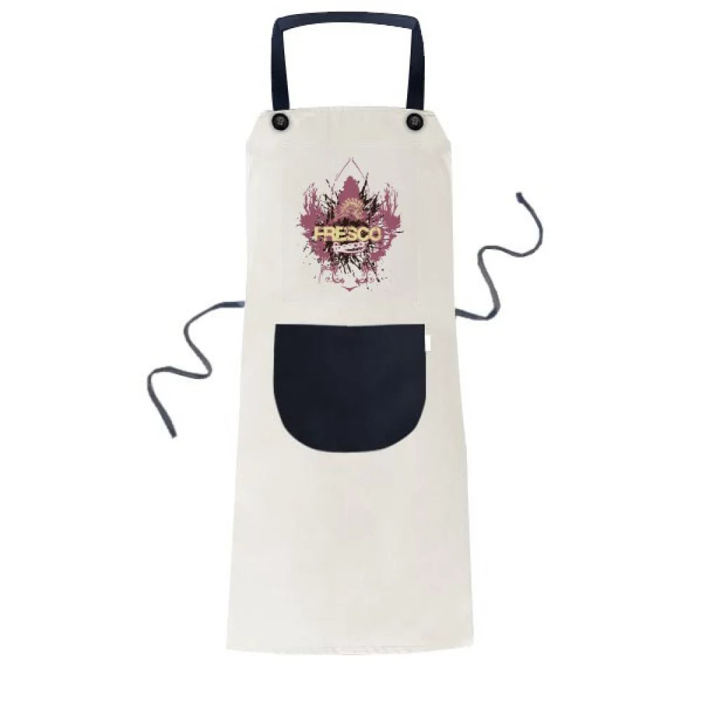 Graffiti Sizetreet Fish Fresco Art Apron Adjustable Bib Cotton Linen BBQ Kitchen Pocket Pinafore