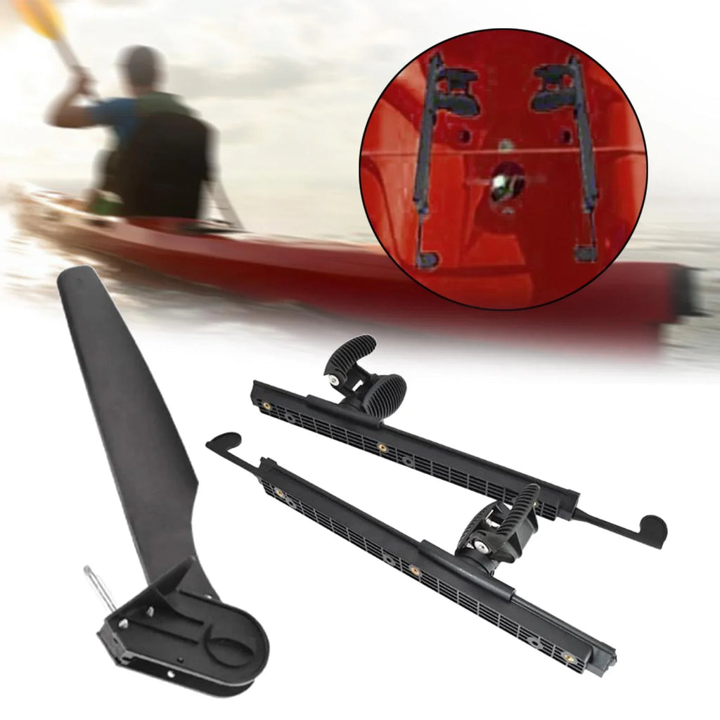 Tnarru Kayak Rudder Kayak Foot Pegs Boat Tail Watercraft Rudder with Foot Brace Pedals for Fishing Boat Canoeing Marine Accessories