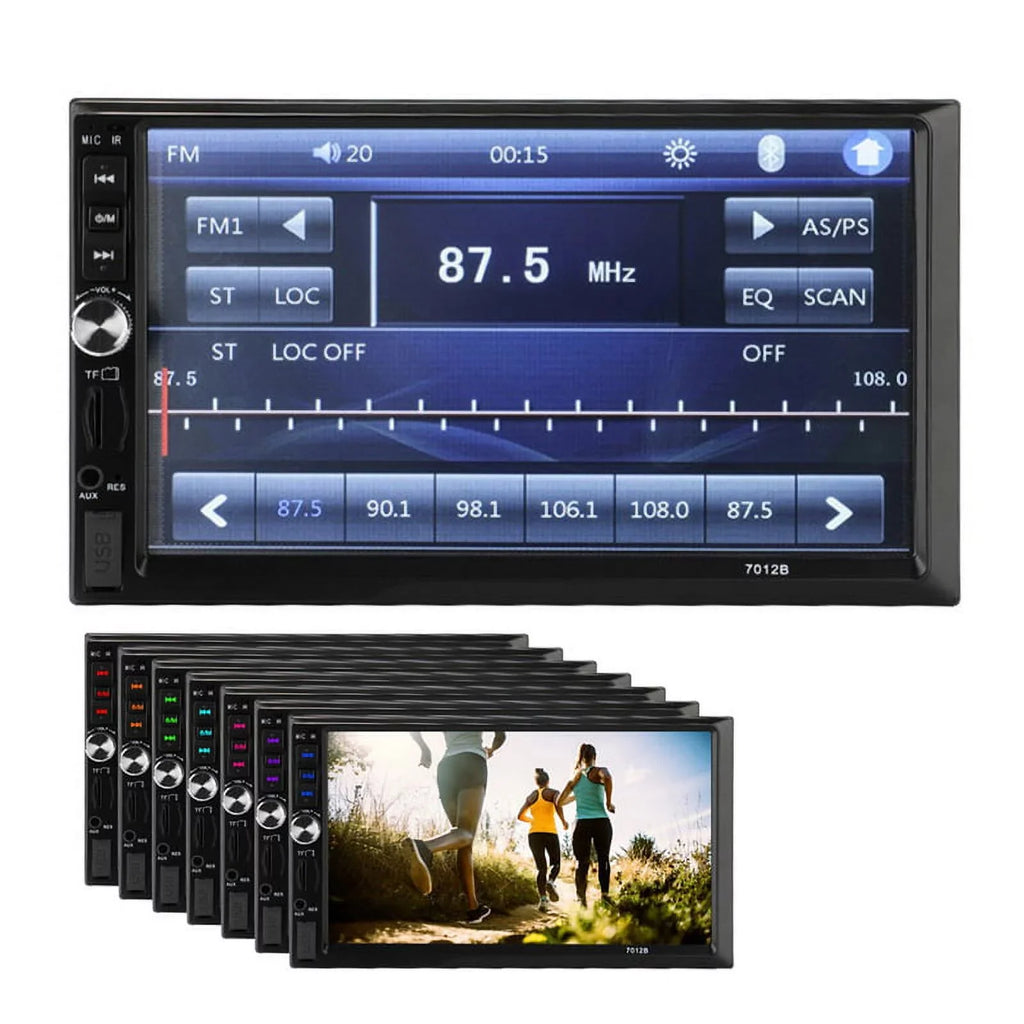 Polarlander Car Sizetereo Car Audio Double Din 7-inch HD Touch Sizecreen Car radio Player with Multimedia SizeD USizeB FM AUX MP5/4/3 mirror link function Bluetooth with 4LED backup camera