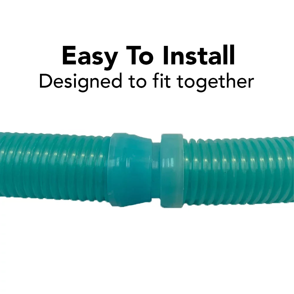 Puri Tech Pool Cleaner Vac Hose Kreepy Krauly Barracuda 1.5 in x 48 ft Aqua 9 Pack Aqua Color