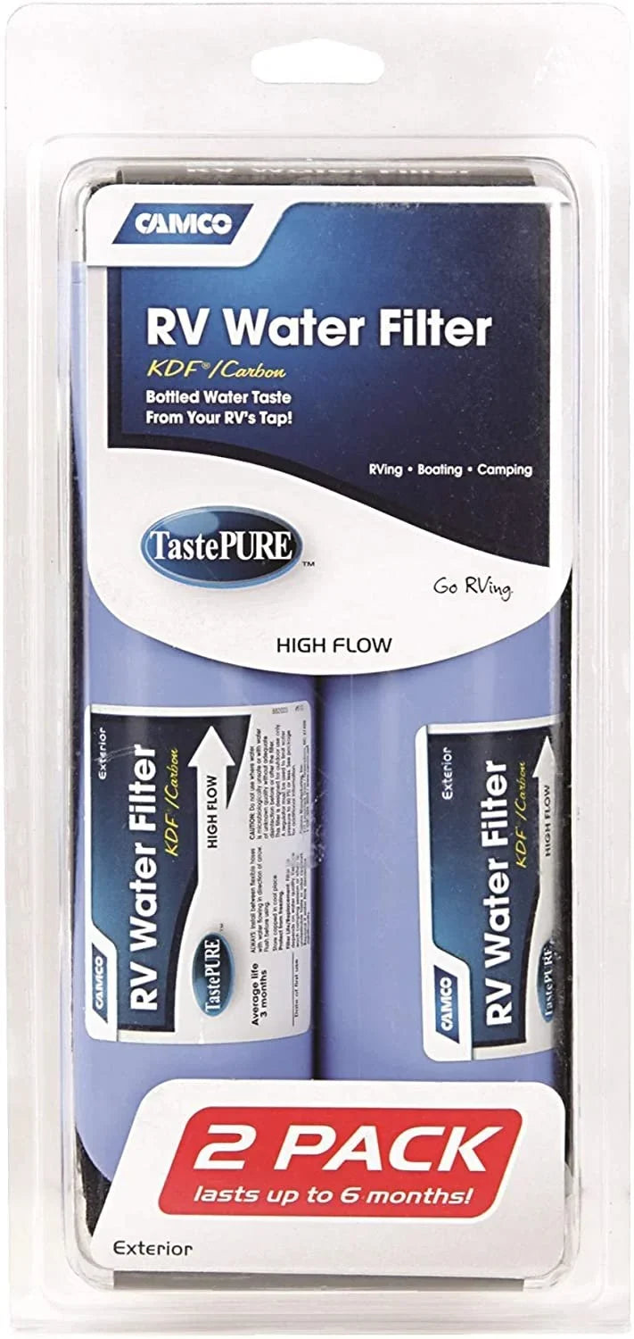 Package Of 2 Camco 40045 TastePURE Inline Large Capacity Filter 2-Pack