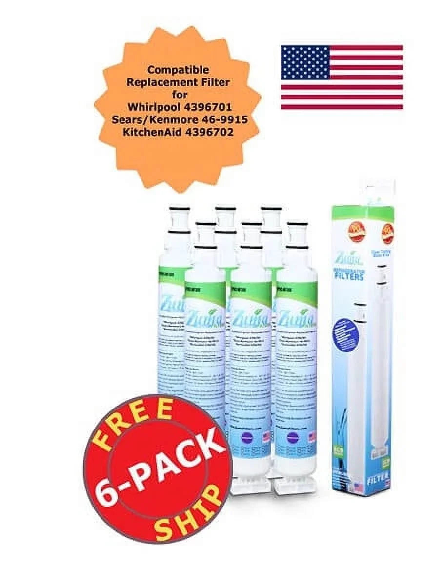 ZUMA Brand , Water and Ice Filter , Model # OPFW3-RF300 , Compatible with Whirlpool® WFI-NL120V - 6 Pack - Made in U.Size.A.