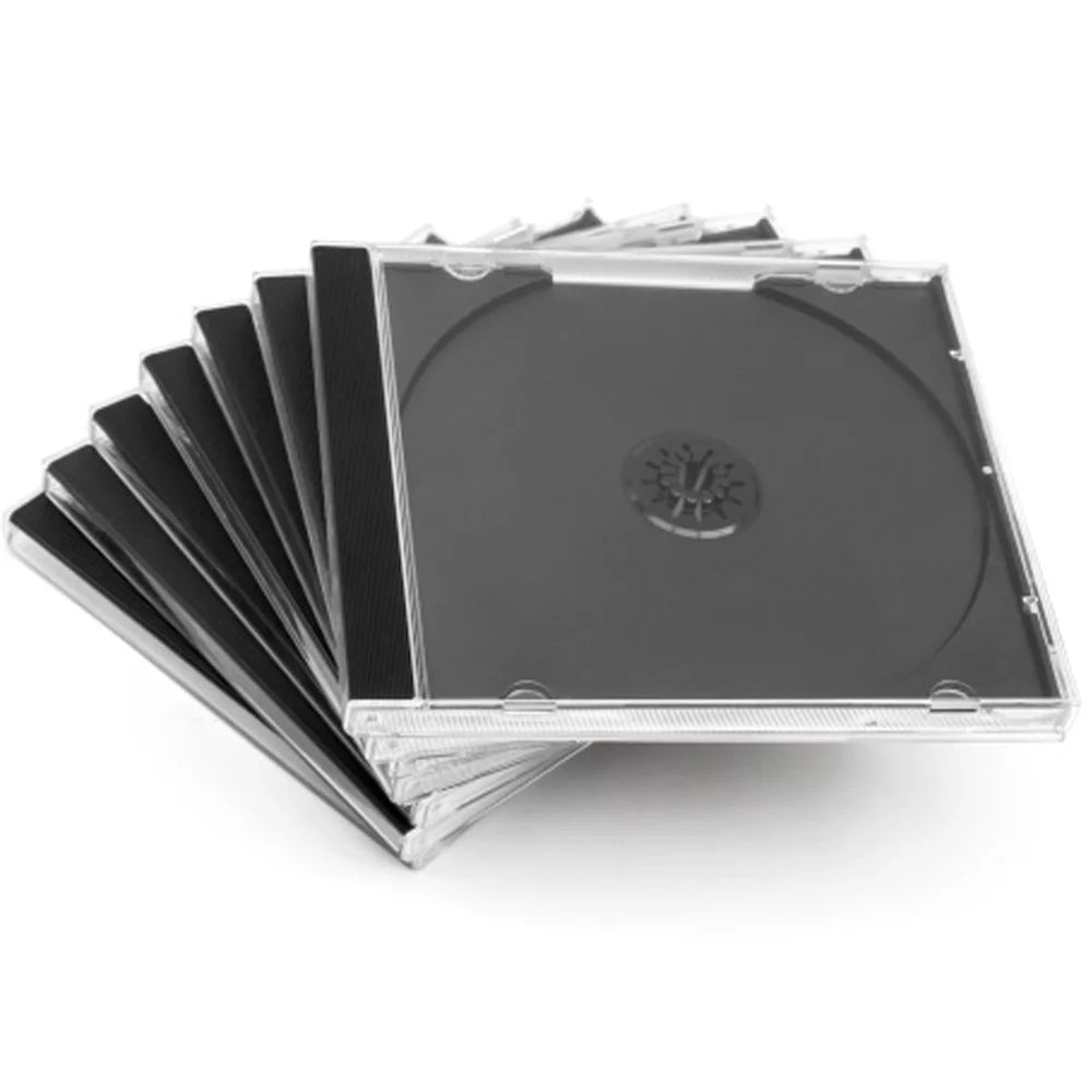 50 Pack Sizemartbuy Sizetandard 10.4 mm Clear Jewel Case Sizeingle CD DVD Disc Sizetorage with Assembled Black Removable Tray