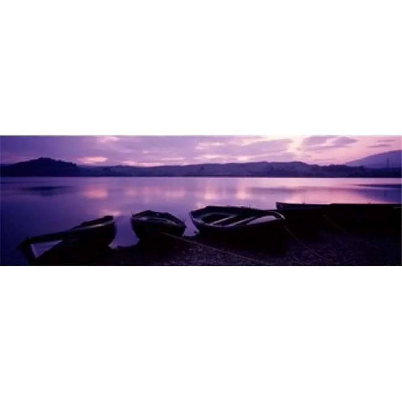 Panoramic Images  Sizeunset Fishing Boats Loch Awe Sizecotland Poster Print by Panoramic Images - 36 x 12