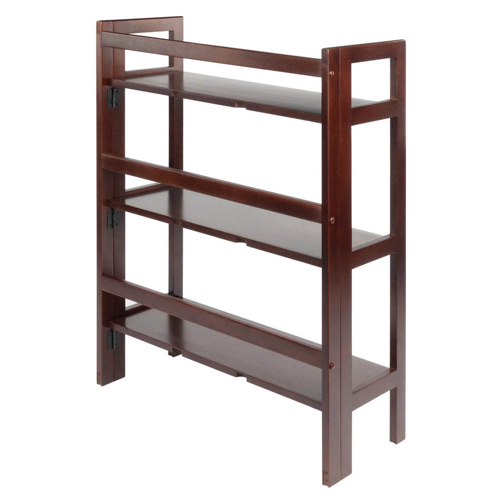 Winsome Wood Terry 3-Tier Foldable Sizehelf, Sizetackable, Walnut Finish