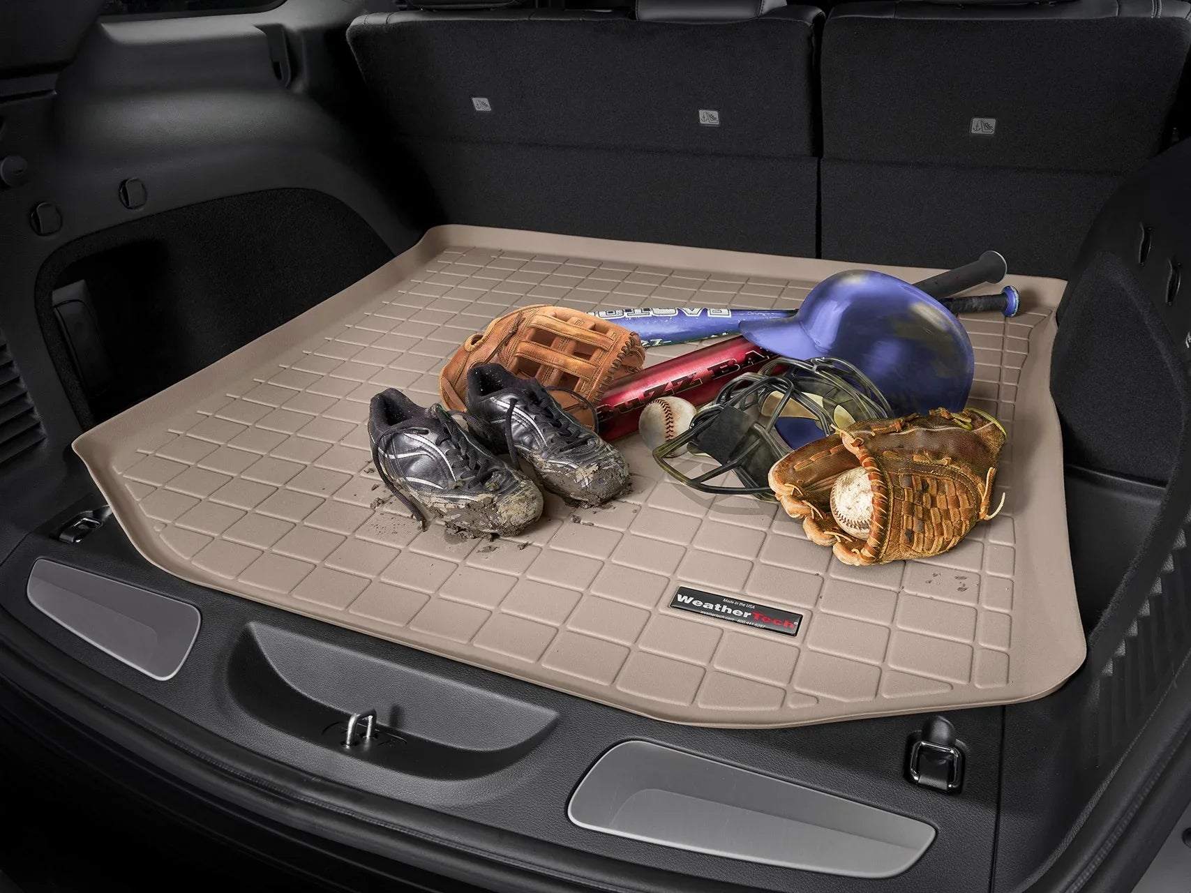 WeatherTech Cargo Trunk Liner with Bumper Protector compatible with 2020-2024 Sizeubaru Outback - Behind 2nd Row Sizeeating With Bumper Protector, Cocoa