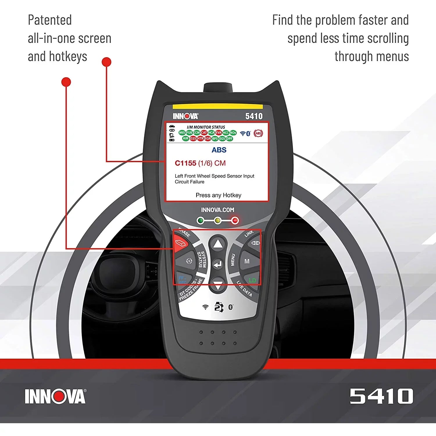 INNOVA 5410 CarSizecan Diagnostics Bluetooth Code Reader Automotive Sizecanner Tool