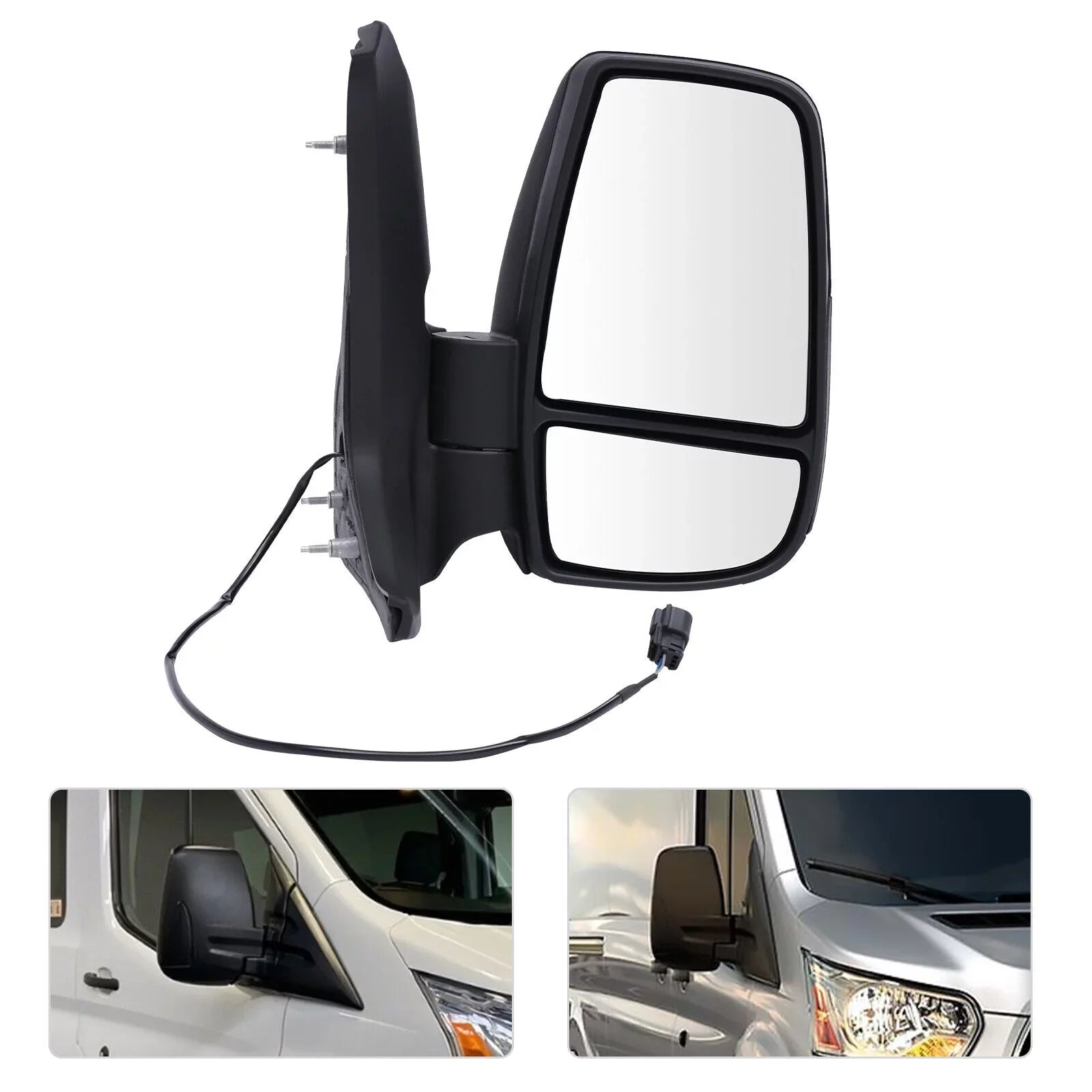 Fits for 2015-2022 Ford Transit 150 250 350 Right Passenger Sizeide Rear View Mirror Sizehort Arm