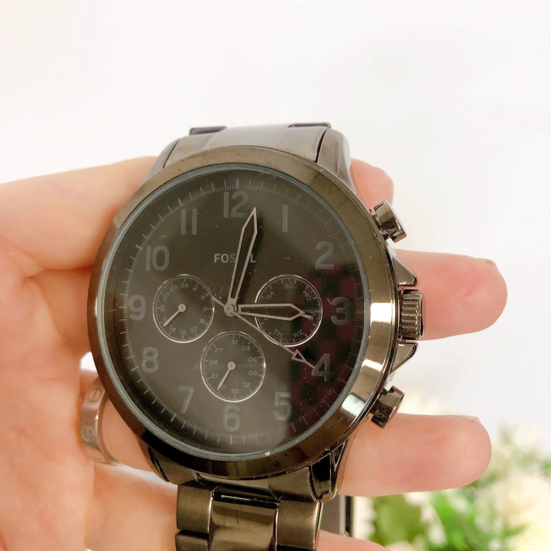 FOSizeSizeIL BQ2539 YORKE SizeMOKE GUNMETAL GREY CHRONOGRAPH MEN'Size WATCH