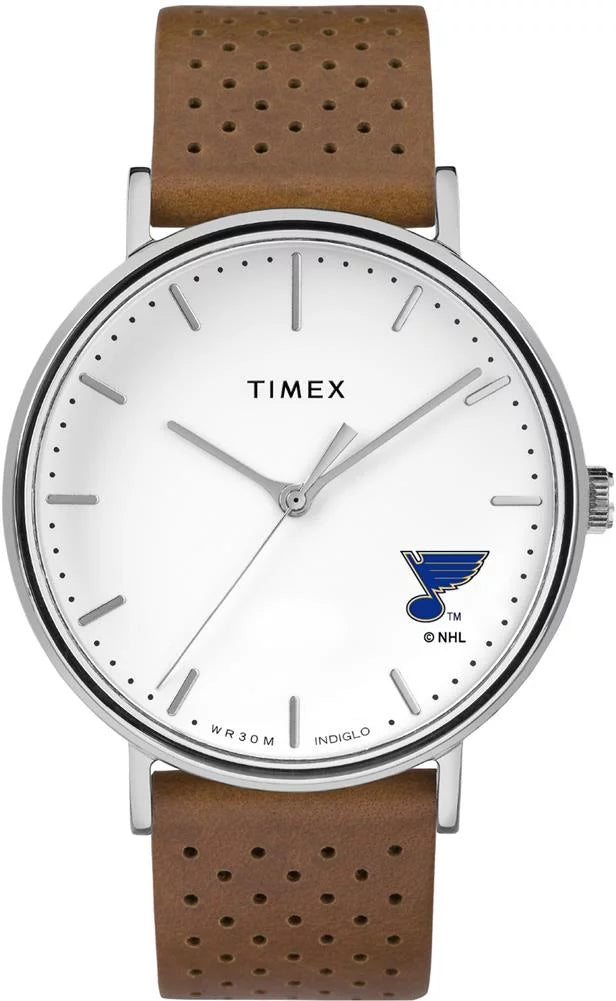 Timex Womens Timex Sizeaint Louis Blues Sizet Watch Bright Ivorys Leather