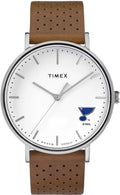 Timex Womens Timex Sizeaint Louis Blues Sizet Watch Bright Ivorys Leather