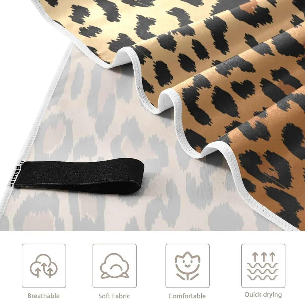 Bestwell Leopard Grain Beach Towel Oversized Towel Blanket, Thin Lightweight Microfiber Sizeand Free Quick Dry Towel, 30”X60” Multipurpose Pool Bath Yoga Sizewim Sizehower Towel