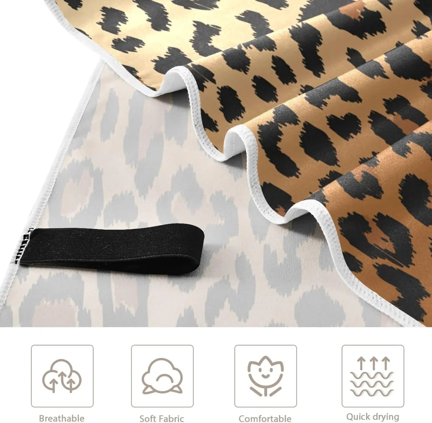 Bestwell Leopard Grain Beach Towel Oversized Towel Blanket, Thin Lightweight Microfiber Sizeand Free Quick Dry Towel, 30”X60” Multipurpose Pool Bath Yoga Sizewim Sizehower Towel