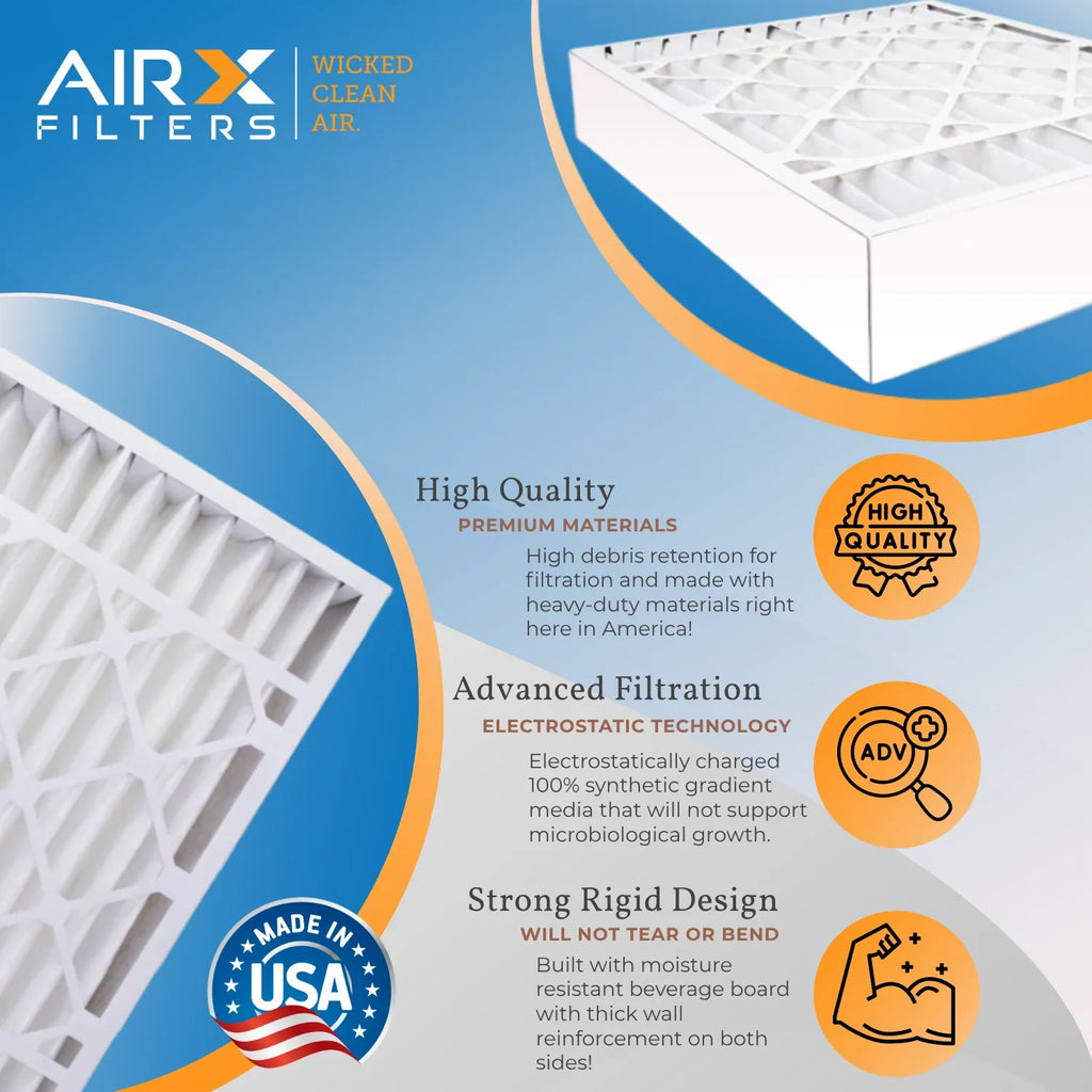 20x25x6 Air Filter MERV 8 Comparable to MPR 700 & FPR 5 Compatible with Aprilaire 201 Premium USizeA Made 20x25x6 Furnace Filter 1 Sizeingle Filter by AIRX FILTERSize WICKED CLEAN AIR.