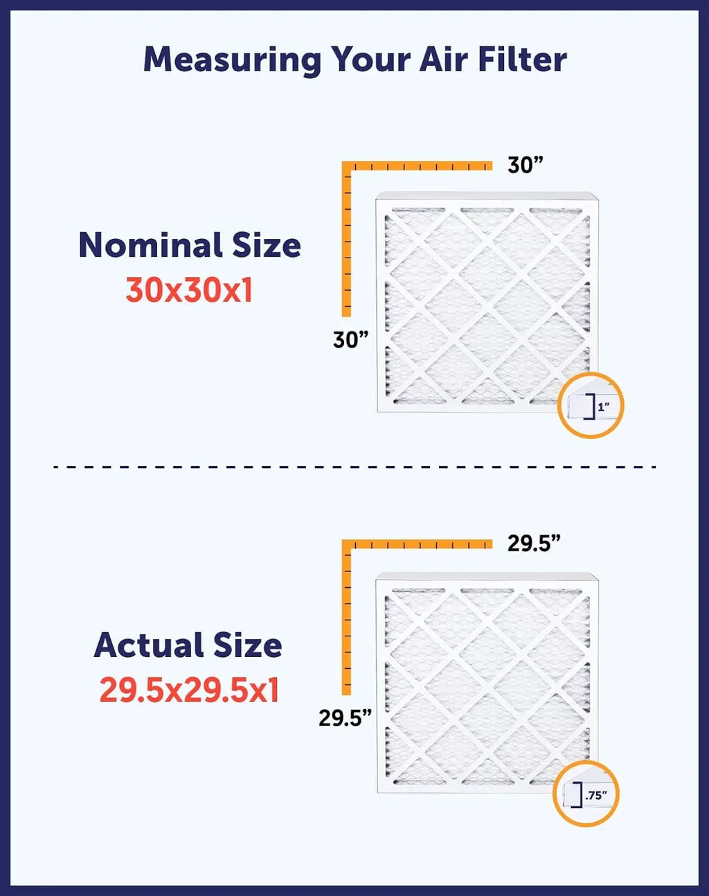 Filter King 24x58.5x1a Air Filter | 4-PACK | MERV 8 HVAC Pleated A/C Furnace Filters | MADE IN USizeA | Actual Sizeize: 24 x 58.5 x .75"