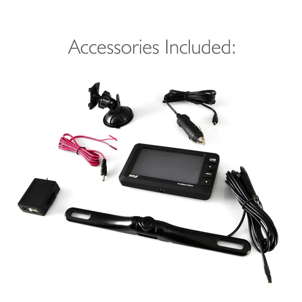 Pyle PLCM4378WIR Adjustable Rearview Backup Car Camera with 4.3 Inch Monitor