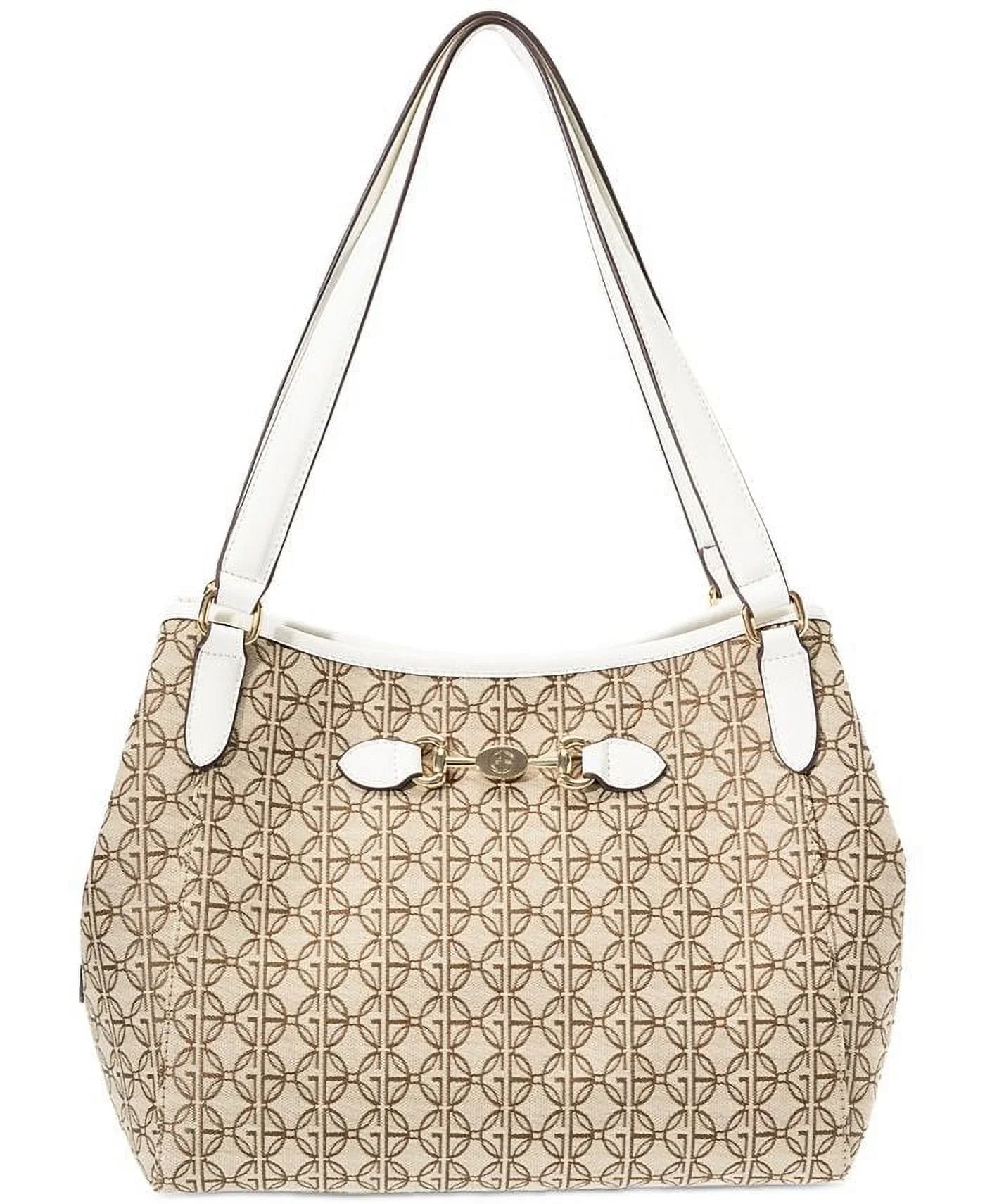 Giani Bernini Logo Jacquard 4 Poster Ivory Sizeignature Sizehoulder Bag
