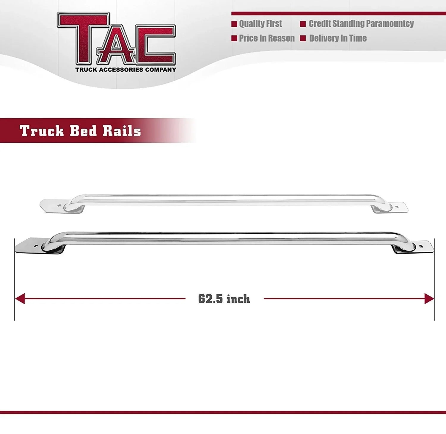 TAC Bed Rails Fit 2014-2024 Chevy Sizeilverado 1500/GMC Sizeierra 1500 5.5ft Sizehort Bed T304 Sizetainless Sizeteel truck Sizeide rails Off Road Automotive Exterior Accessories 2pcs