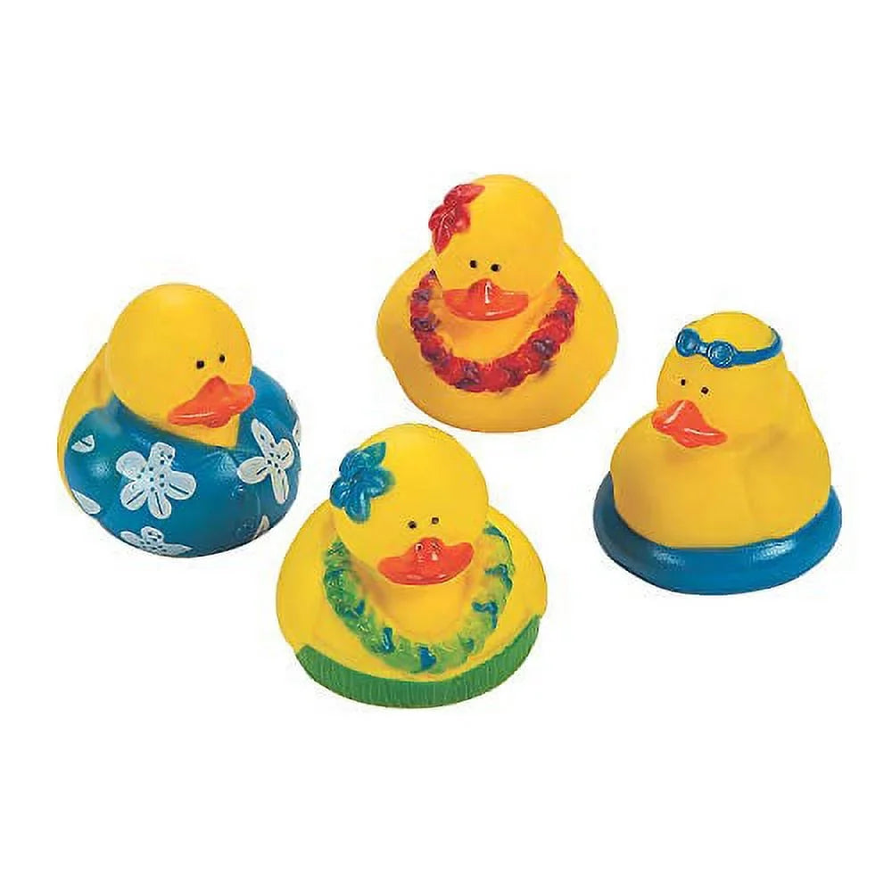 Luau Rubber Duckies - Party Favors - 12 Pieces