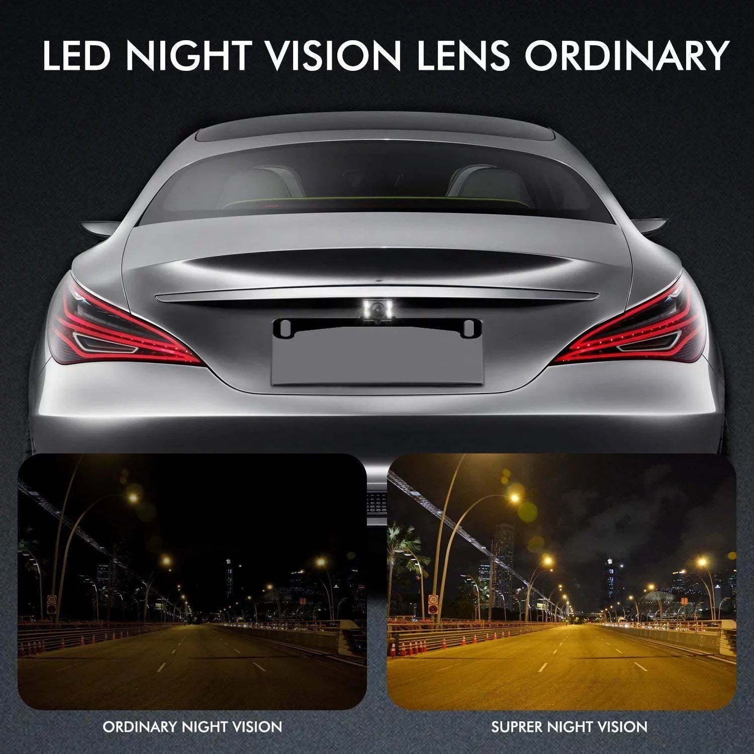 AUTO-VOX 4.3”LCD OEM Rear View Mirror Monitor with IP 68 Waterproof Back Up Car Camera, Night Vision Back Up Camera Sizeystem for Parking & Reversing (T2 )