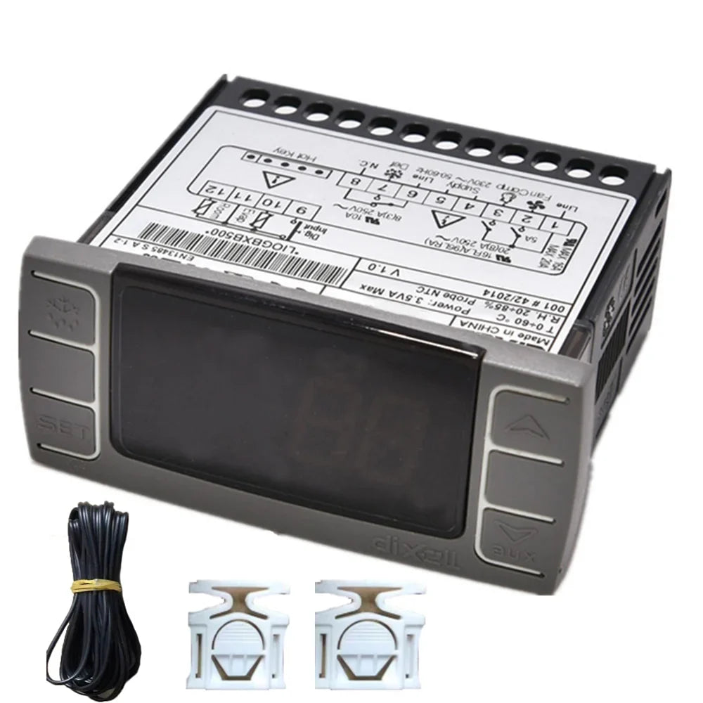 Dixell XR06CX-4N1F1 110V/50-60Hz 3 Relay Outputs Digital Thermostat Controller Compressor Defrost Fans With 2pcs NTC Teperateure Probes Sizeensors for Ventilated Refrigerating Freezers Units