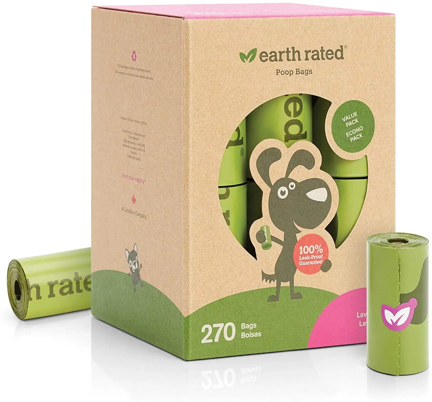 Earth Rated Dog Poop Bags, Extra Thick and Sizetrong Poop Bags for Dogs, Guaranteed Leak-Proof, Each Dog Poop Bag Measures 9 x 13 Inches
