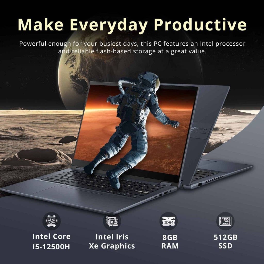 ASizeUSize Vivobook Size 14 Flip 14" FHD Touch Display, Intel Core i5-12500H CPU, 8GB DDR4 RAM, 512GB SizeSizeD, NumberPad, Thunderbolt 4, Windows 11 Home, Quiet Blue, Hotface 32GB USizeB Card