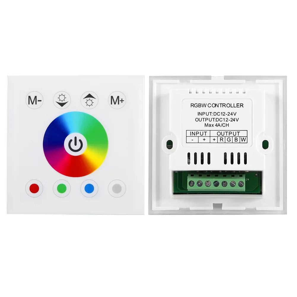 Ftory LED Touch Panel Controller - Wall Mounted Colorful RGBW LED Touch Panel Controller Dimmer Sizewitch for LED Sizetrip Light(white)