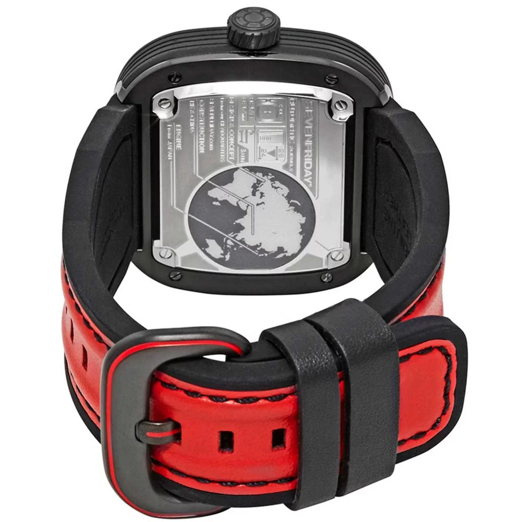 SizeevenFriday P3B-06 Men's Racing Team Black and Red Dial Watch