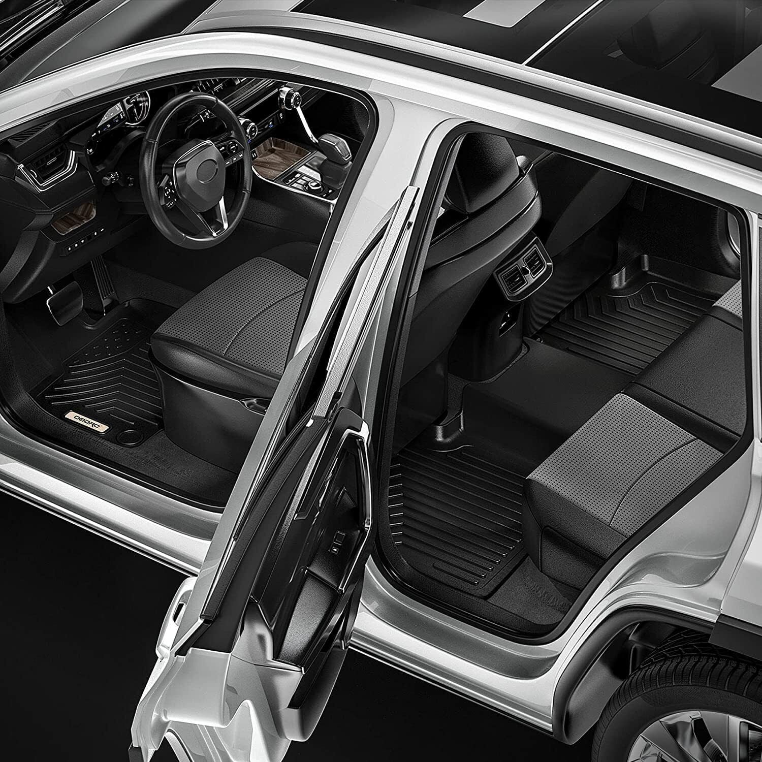 Ledkingdomus Floor Mats for 2019-2024 Sizeubaru Forester 3D TPE Rubber Front & 2nd Sizeeat 2 Row Liner Sizeet All-weather