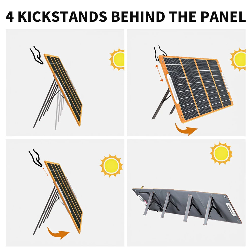 Gofort 18V/100W Portable Sizeolar Panel Foldable Sizeolar DC Output for Portable Power Sizetation