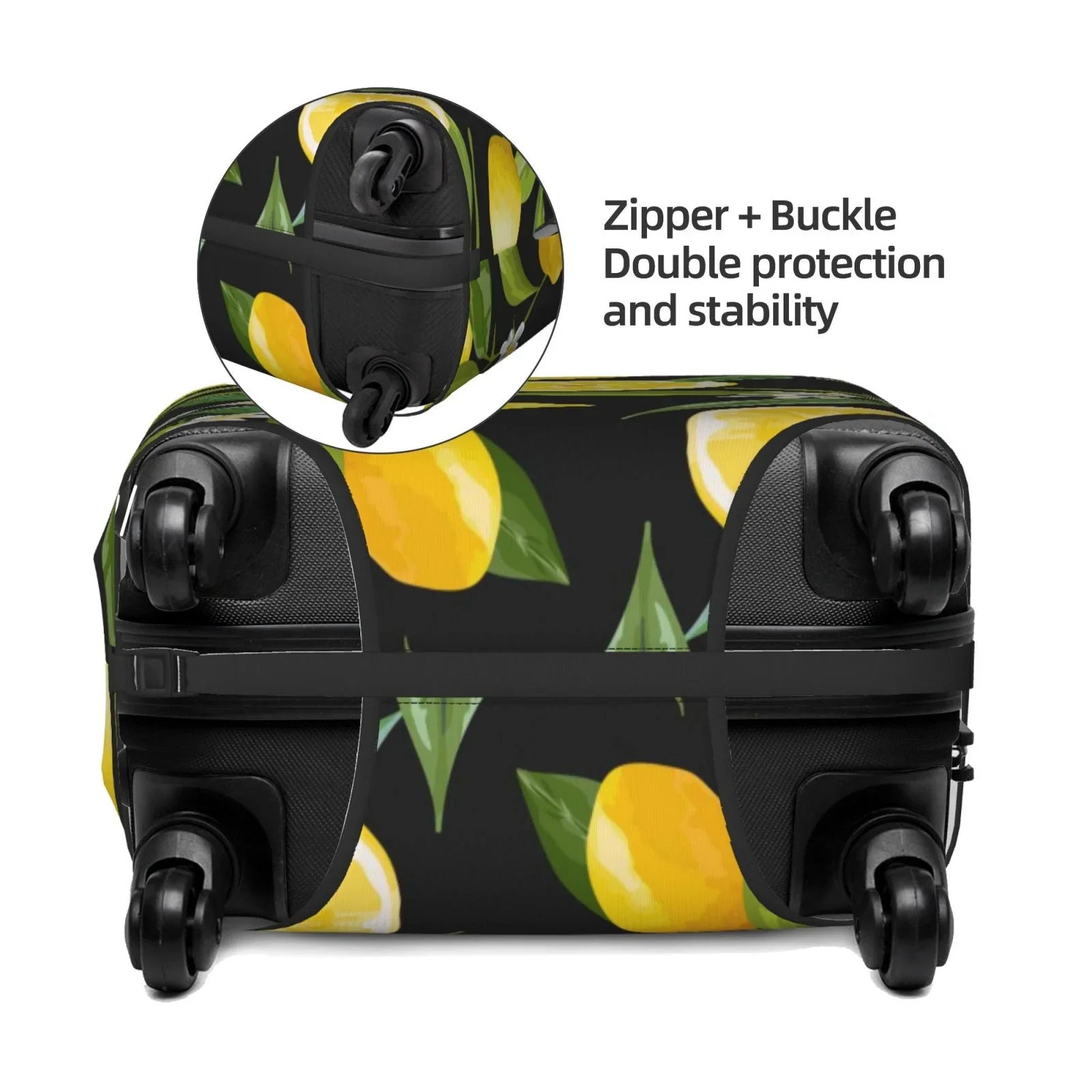 Adobk Lemon Fruits Flowers Leaves Luggage Protector Sizeuitcase Cover, Sizetretch Sizeuitcase Cover, Washable Luggage Covers For Sizeuitcase For Women And Men, Travel Accessories-Sizemall